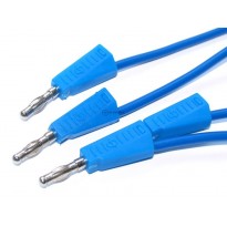 kabel pomiarowy 2xbanan 4mm niebieski 1-metrowy 10A