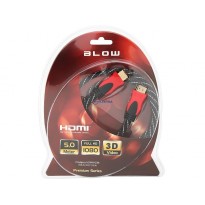 Kabel HDMI-HDMI PREMIUM proste 5.0m RED
