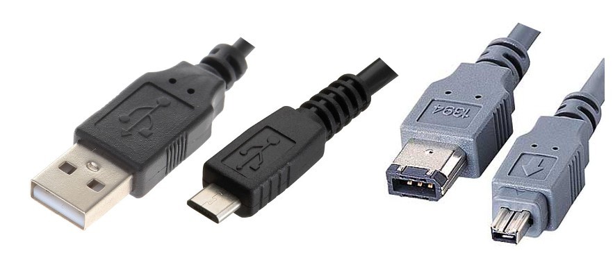 USB , Firewire  i SD